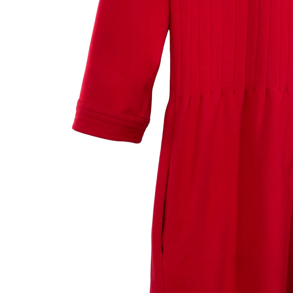 Elizabeth McKay The Pleated Red Belted Knit Dress - Picture 8 of 9